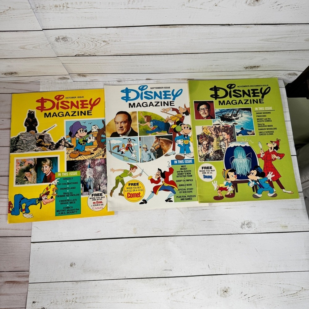 Vintage Disney Magazine Lot Sept Oct Nov-Dec 3 Issues Comics Art 1990s‎ VTG